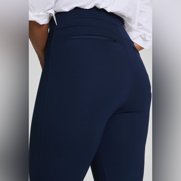 Spanx Women’s Ponte Flare Pant Seam Detail High-Rise in Timeless Navy Sz S - Picture 2 of 12